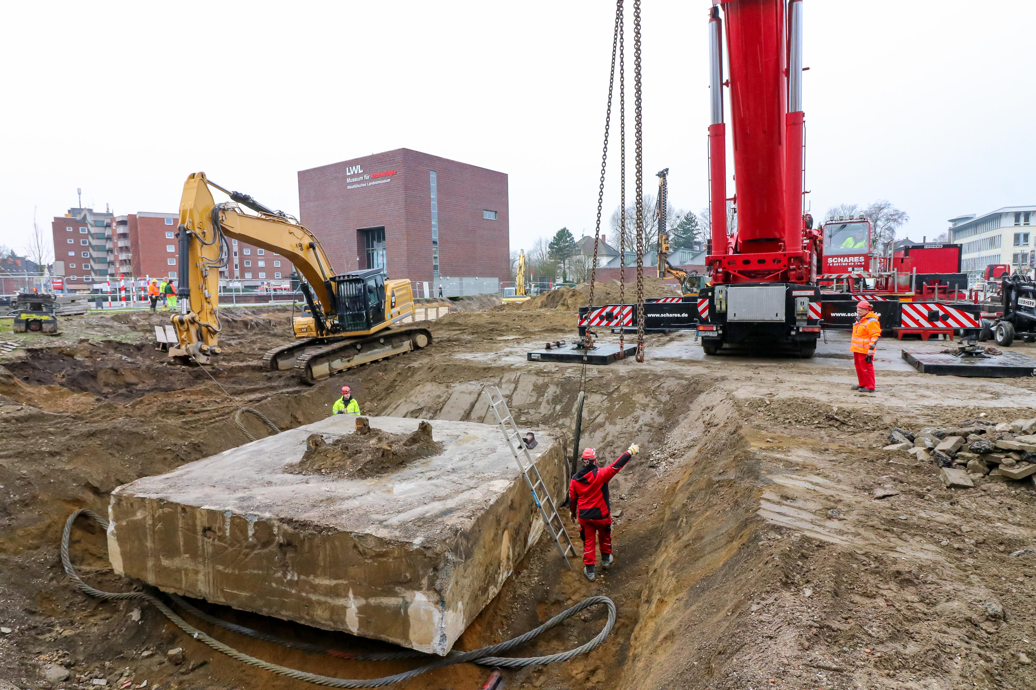 Dangerous – as the concrete foundation is immediately above an underground railway  tunnel, it cannot be crushed in situ. 