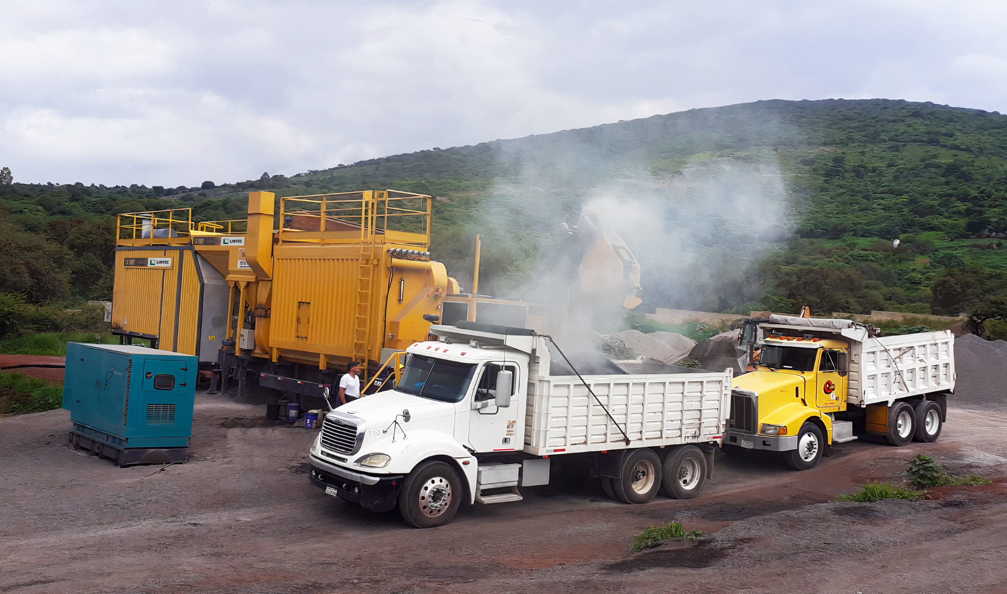  	 The Lintec CDP5001M asphalt plant features easy and quick setup and dismantling, making it suitable for short-term projects <br> Image source: Lintec & Linnhoff