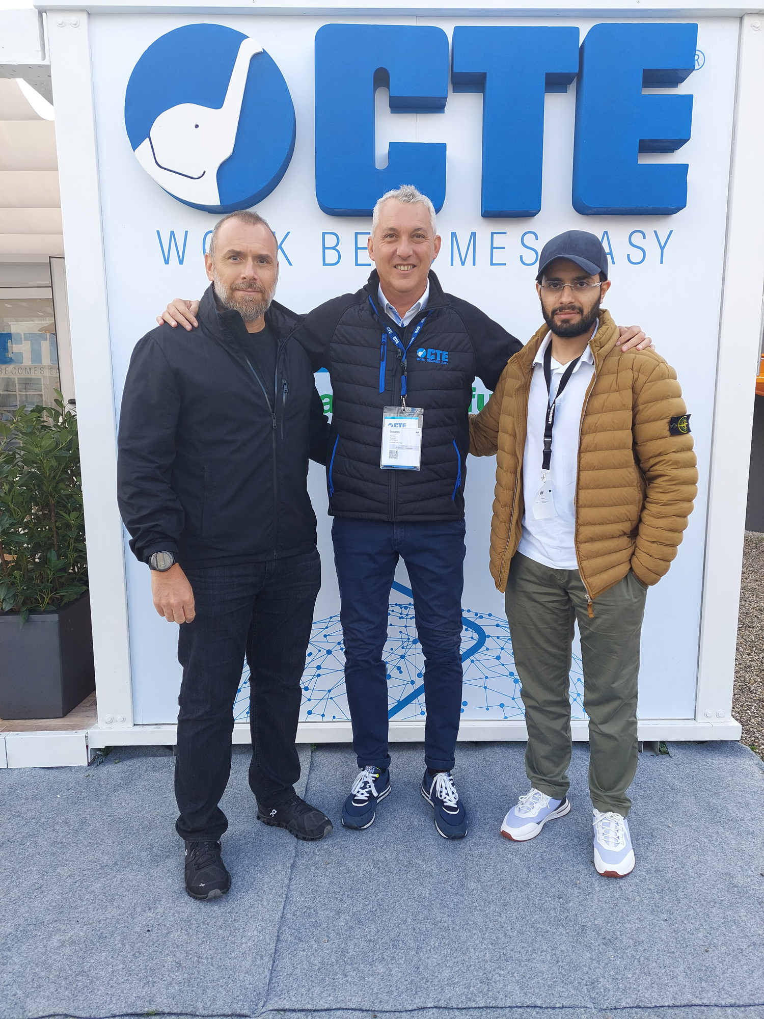 In the picture, from left, Eng. Mohamad A. Badreddine Metal Work Co. Sales Manager, Marco Govoni CTE Sales Director, and Mr. Talal Althinayyan Metal Work Co. Regional Sales Manager.