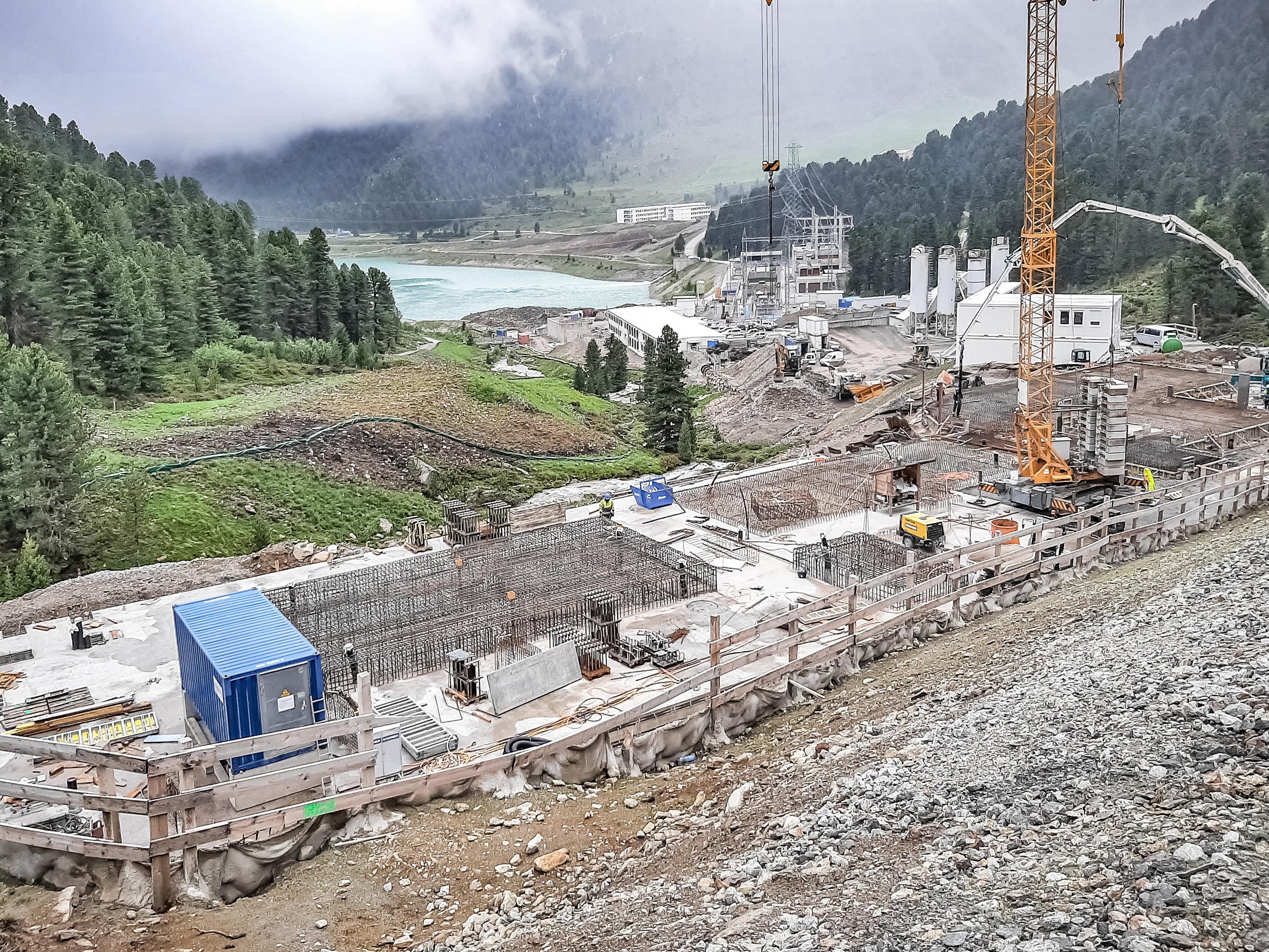 The high alpine construction site in the Stubai Alps.