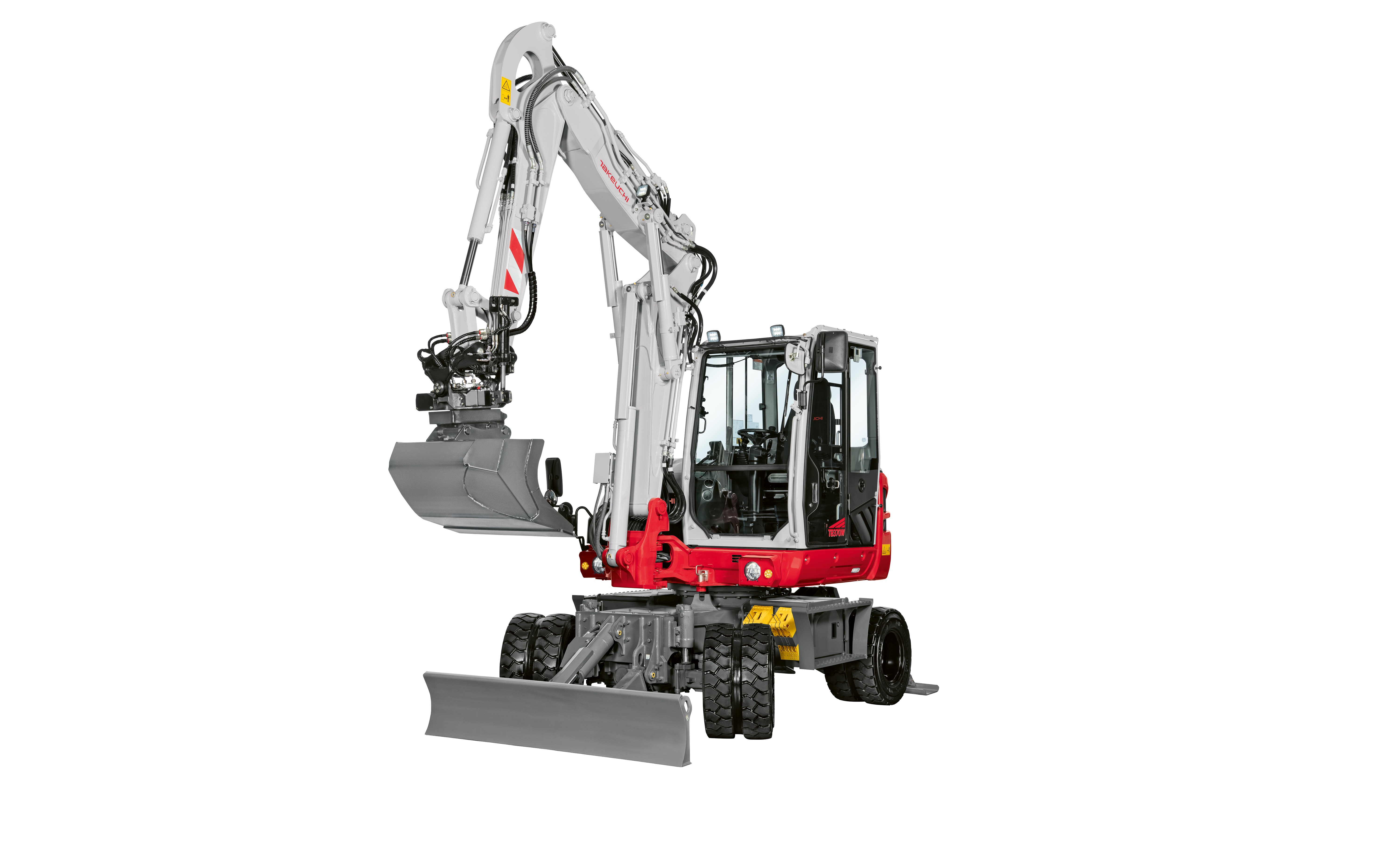 Mobile excavator TB370W with tiltrotator
