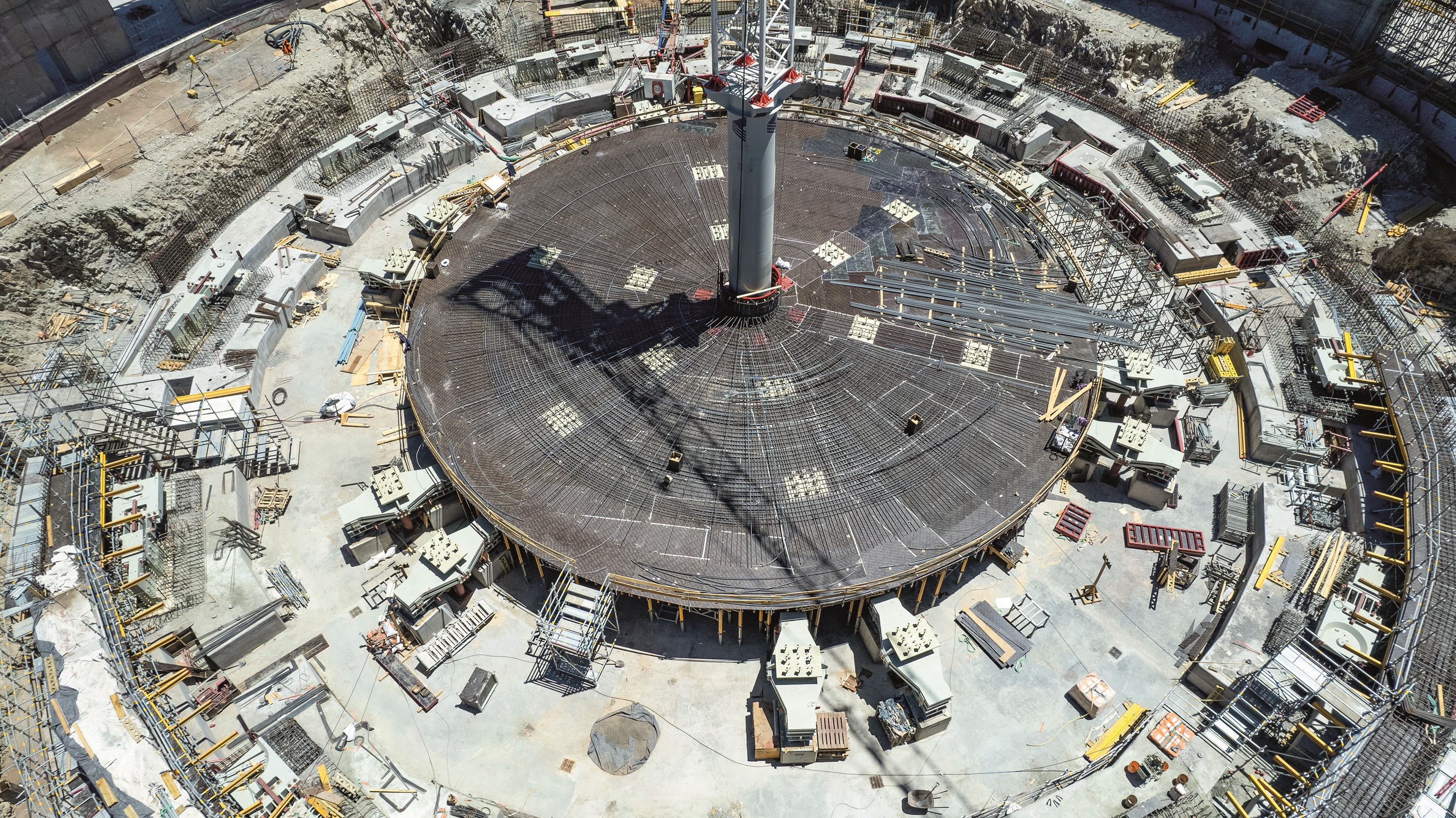 A bird's-eye view of the base of the ELT, which was formed with the ...