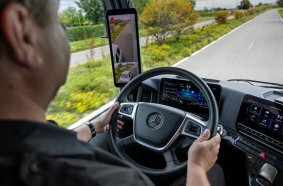 The Actros L on the roads around Molsheim, facility of Mercedes-Benz Trucks in France