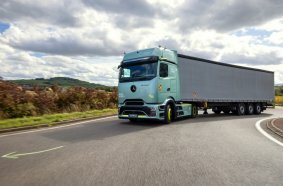 The Actros L on the roads around Molsheim, facility of Mercedes-Benz Trucks in France