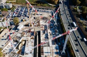Five Potain tower cranes support construction of eco-district in southern France