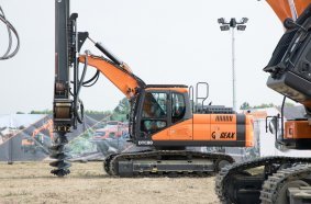 A Geax drilling machine based on a Doosan excavator