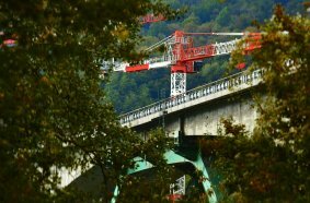 Europe’s largest ever Potain top-slewing cranes tackle massive Gravagna viaduct refurbishment in Italy