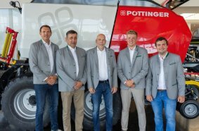Lars Andreasen (General Manager Pöttinger Scandinavia), Janne Kankare (After Sales and Sales Promotion), Jimmy Granlund, Janne Ylönen (Territory Sales Finland), Christoph Stüblreiter (Area Sales Manager Pöttinger)