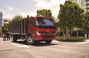 RIZON truck with stake bed for landscaping tasks