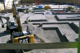 Construction sites in the summer