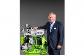 Lord Bamford and the JCB hydrogen engine.
