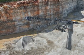 The new 150-foot (46-meter) conveyor has been designed specifically for the North American market and manufactured at the Terex facility in Mt Vernon, Missouri.