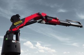 The new loader crane series featuring the PK 250 TEC at the IAA.