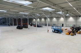 View inside the new spare parts center, still under construction