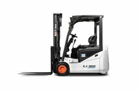 Bobcat’s first 3-wheel forklift with a lithium-ion battery