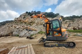 Develon DX62R Mini-Excavator Prepares Coastal Resort for Summer Season