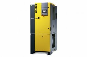 Covering flow rates from 0.26 to 2.7 m³/min, Kaeser’s Aircenter series models provide dependable and efficient compressed air production, treatment and storage within a single compact unit (Aircenter 22 shown in image).
