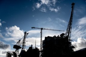 Comansa 21LC1050 tower crane in the Aibel yard (Norway)