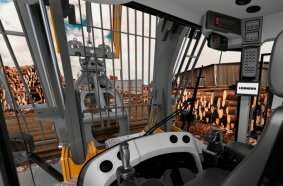 Optimal view and plenty of space: the operator's cab in the L 580 LogHandler XPower® without steering wheel.