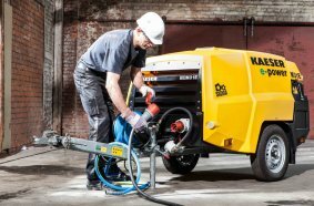 Time-tested Kaeser quality – now available in electric-powered models. The portable compressors can be used under the most stringent operating restrictions.