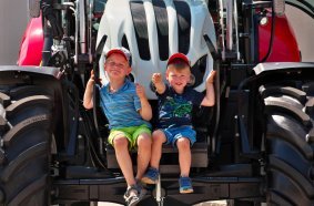 STEYR Open Days Young Visitors on Tractor