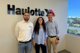 From left, Giacomo Bordignon, Area Manager Faresin Industries, Giulia Faresin, Vice President Faresin Industries and Keith Clarke General Manager of Haulotte Australia