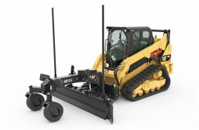 Cat GB124 Smart Grader Blade on Cat 259D Compact Track Loader