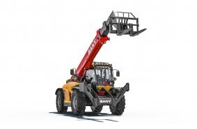Telehandler STH 1440/1840 with a lifting height of 14/18m and a rated capacity of 4t.