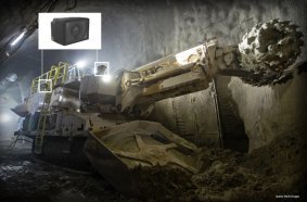 Test winner in action: a total of six robust Liebherr cameras ensure optimum all-round visibility on this Sandvik MT520 roadheader.