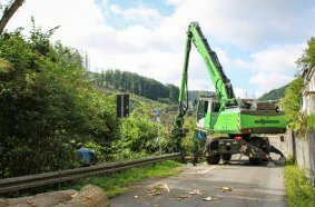 The tree care handler, specially developed for demanding tree work, mastered the difficult task on a slope with ease.