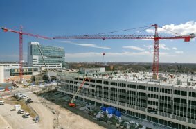 Two scopes, two cranes, one campus: Potain tower cranes support major hospital-campus build in Milwaukee
