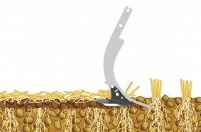 The new 360 mm wing share enables shallow working and the cutting of organic matter.