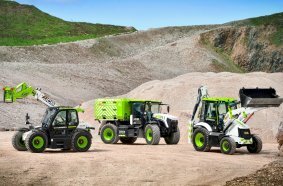 A mobile hydrogen refueller joins the hydrogen powered JCB Loadall and backhoe.