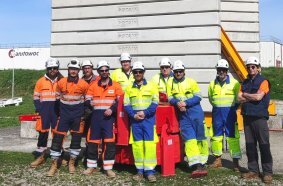 The first training session's participants and trainer at the Potain Academy in France.