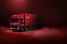 New FUSO Super Great heavy-duty truck Oct 2023 half front angle-view
