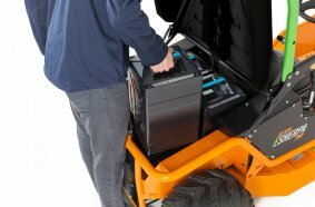 The innovation from AS-Motor: Electric high grass ride-on mower with rechargeable battery system