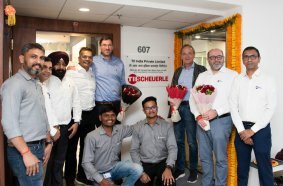 The team led by Miguel Fernandes (fourth from left) at the new Pune location during the official opening.