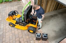 The innovation from AS-Motor: Electric high grass ride-on mower with rechargeable battery system