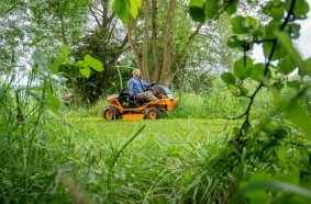 The innovation from AS-Motor: Electric high grass ride-on mower with rechargeable battery system