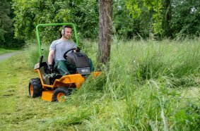 The innovation from AS-Motor: Electric high grass ride-on mower with rechargeable battery system
