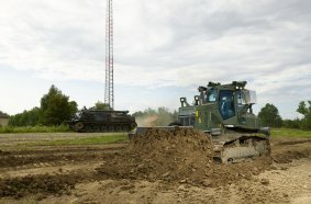 Additional operational support for rescue and disaster recovery: teleoperated PR 726 Crawler Dozer at the Allentsteig military training ground.