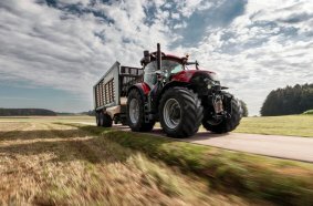 Case IH Optum 340 CVXDrive on the  street