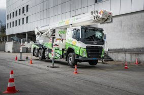 World premiere at Bauma 2025: Bronto Skylift and Designwerk present the first fully electric truck mounted aerial platform with a working height of 56 metres