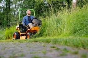 The innovation from AS-Motor: Electric high grass ride-on mower with rechargeable battery system