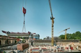 The flat-top cranes will continue supporting renovation and structural work until the end of 2023.