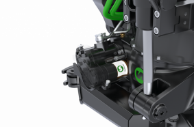Close-up of OptiLube integrated lubrication on Steelwrist XTR13 tiltrotator