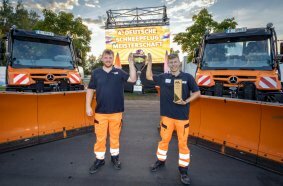 Michael Wilhelmi and Lukas Kniesner from Oberweyern in Hesse won first place in the German Snow Plow Championship in Marktredwitz in 2025