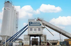 Budpol’s Lintec CC3000D Containerised Concrete Mixing Plant at work on the A18 highway in southwestern Poland