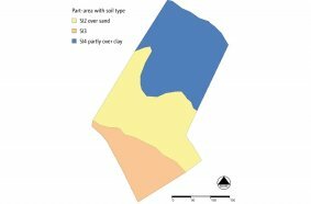 Visualisation of the part-area, site-specific soil type after data fusion.