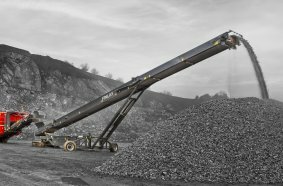 The new TR-80 Radial Conveyor can be integrated into static operations or as part of a mobile crushing and screening set up in a diverse range of applications.